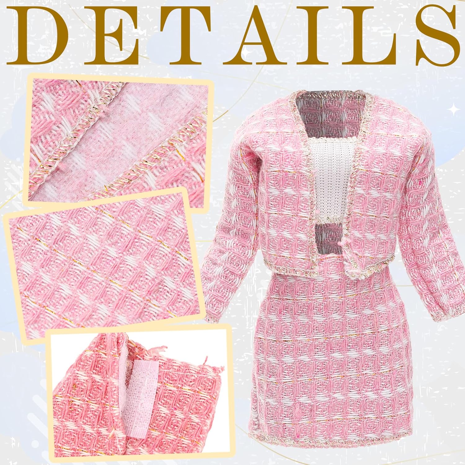 17 Pcs 11.5 Inch Dolls Fashion Pack 6 Set Clothing Includes Sequin Outfit Party Gown Chic Suits Stylish Dress Mermaid Dress 6 Pairs of Shoes 5 Accessories for Girl Dolls