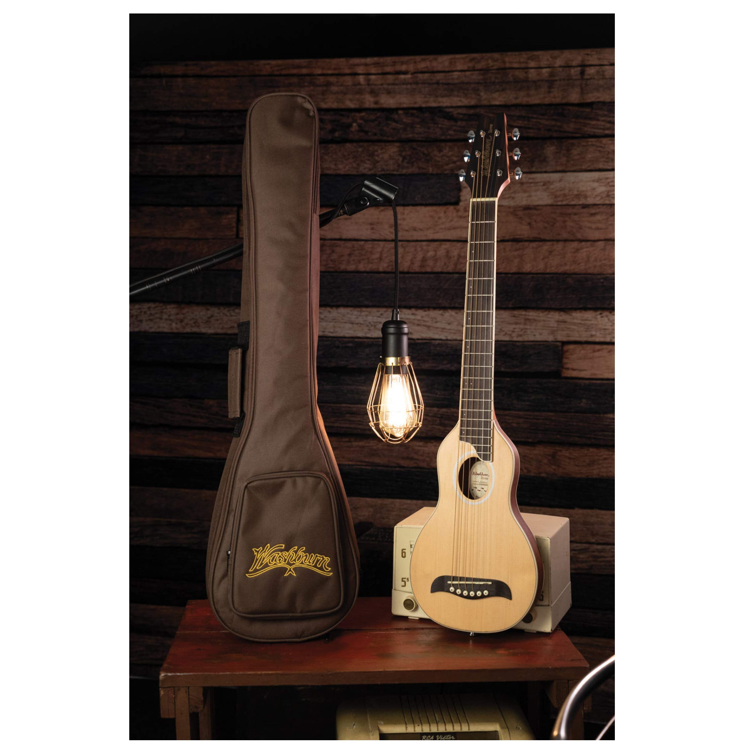 Amazon.com: Washburn RO10 Rover Steel String Travel Acoustic 