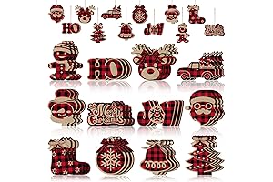 36 Pieces Christmas Tree Wooden Hanging Ornaments