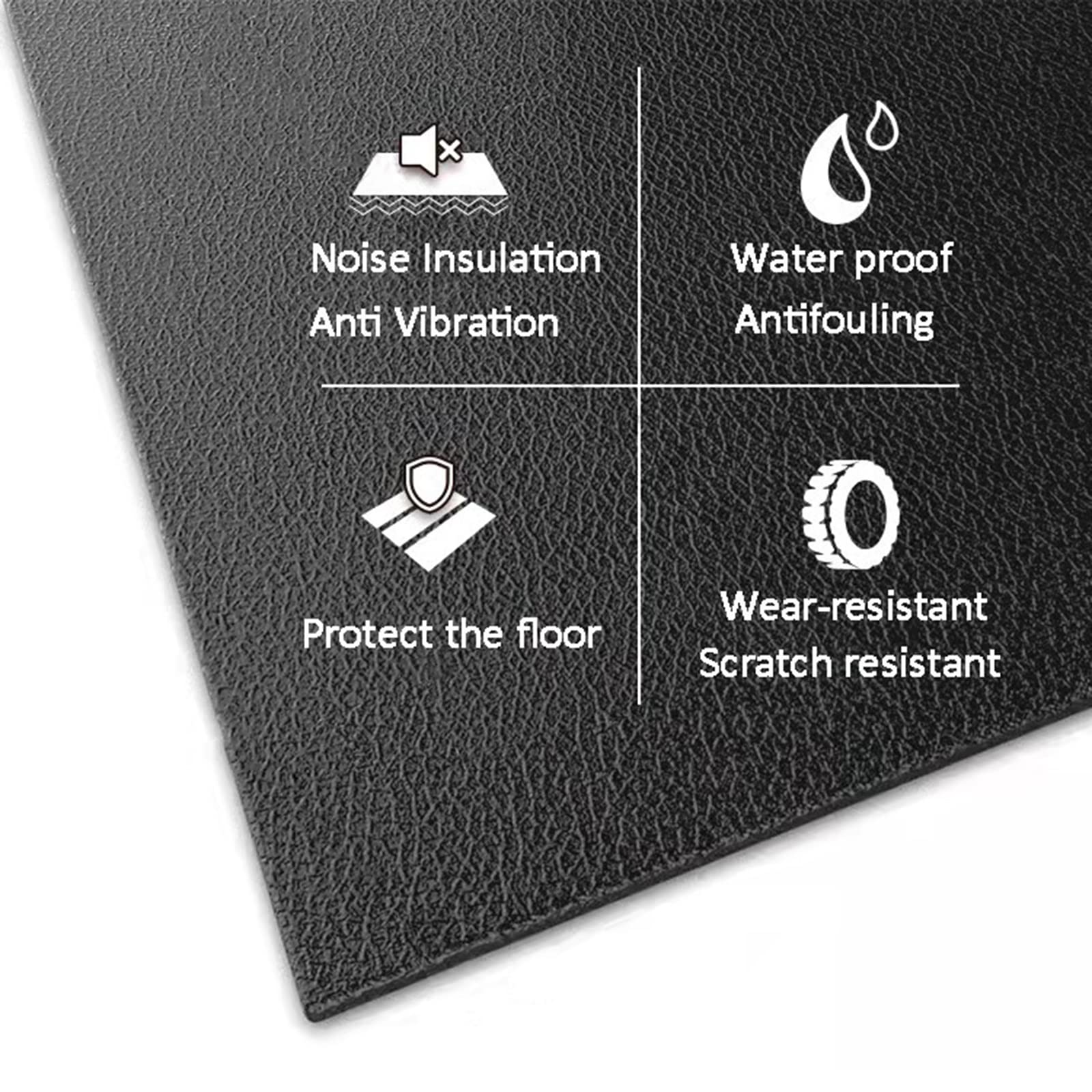 V3VOGUE Tappetino per Tapis Roulant, Tappetino Insonorizzante Antivibrazione, Tappetino Ad Alta Densità per Attrezzature Fitness, per Tapis Roulant, Ciclette, Rowers, E Attrezzature da Palestra