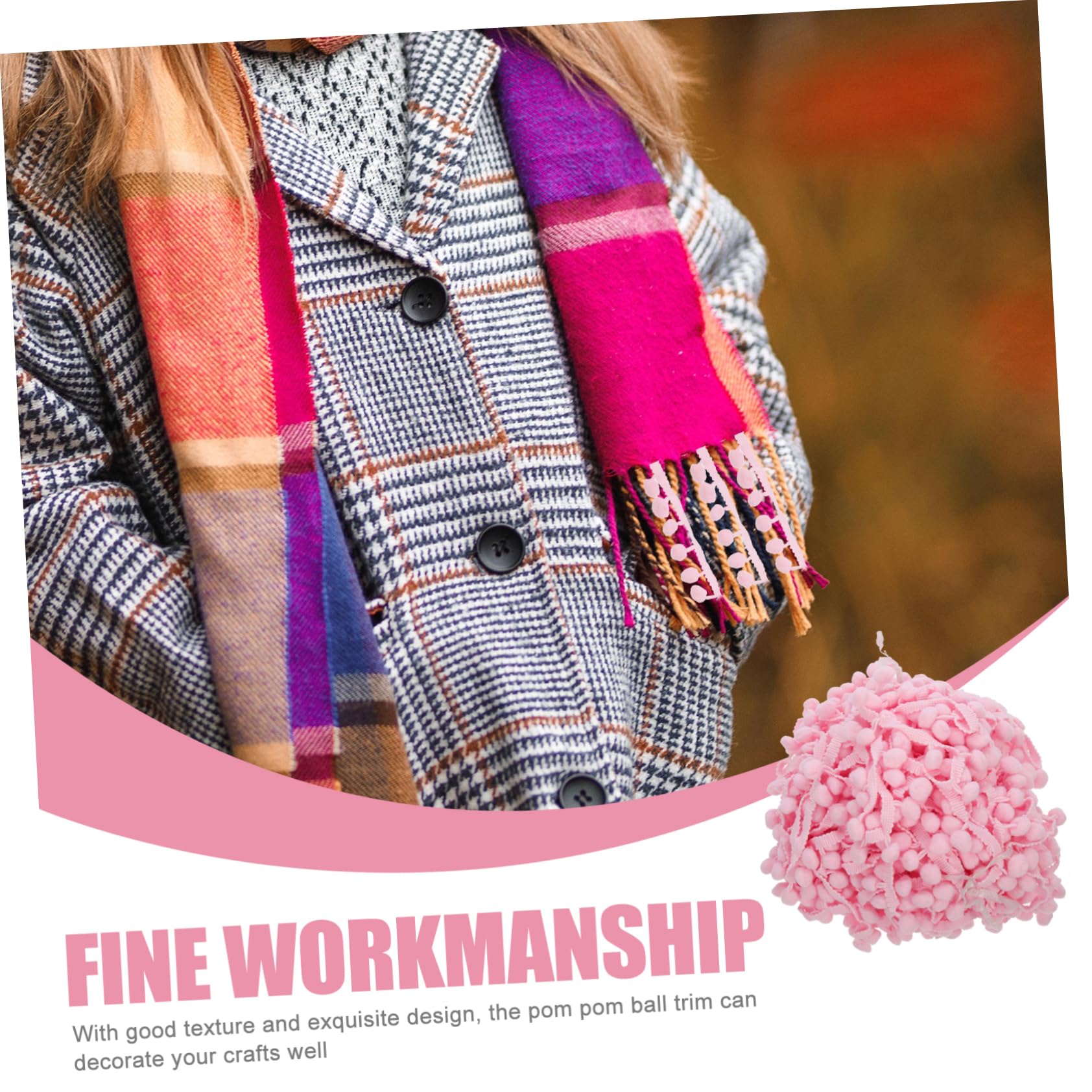 Operitacx 3stücke Pom Pom Fringe Trim Farbige Pompons Für Nähprojekte Vielseitig Einsetzbar Für Kleidung Vorhänge Und Wohnaccessoires Yards