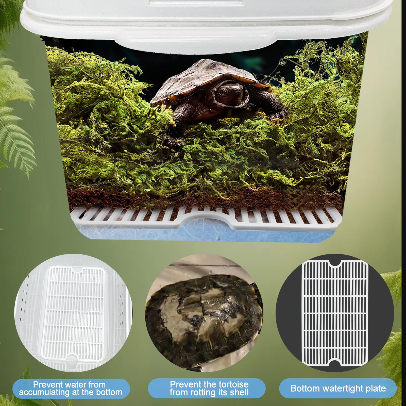 Kit de hábitat de tortuga de invierno, accesorios de tanque de tortuga, accesorios de tanque de tortuga, piel de serpiente, escondite de animales pequeños con termómetro higrómetro, se aplica a ranas