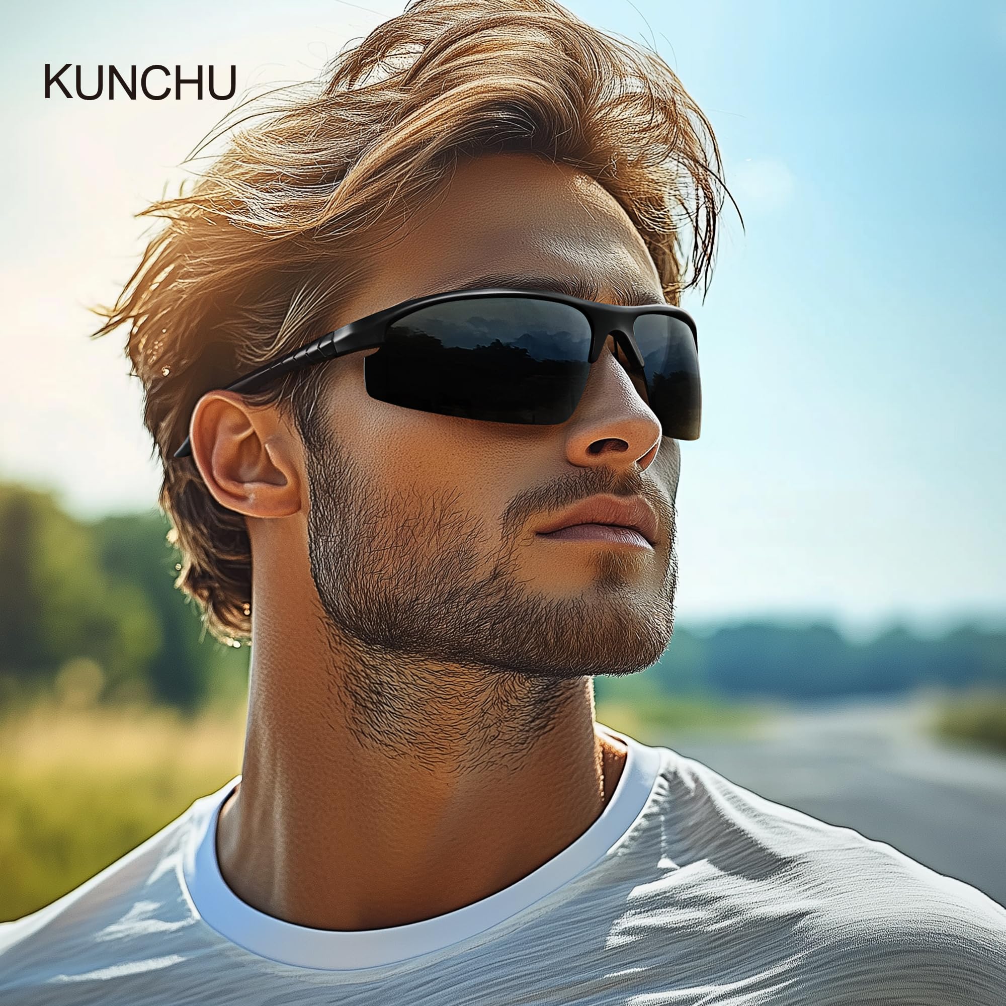FIMOSON Herren-Sportsonnenbrille – Polarisiert, UV400, Al-Mg-Rahmen – Für Fahrer, Radfahren, Outdoor-Aktivitäten