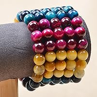 Vista 667 de MASSIVE BEADS Pulsera elástica de yoga hecha a mano con piedra natural, cristal curativo, energía, regalos para adultos unisex de 0.157 in, 0.236
