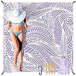 HIHOHO Beach Blanket Waterproof Sandproof Extra Large Beach Mat 79 X 83/120x108for 1-8 Adults Quick Drying Durable Outdoor Picnic Mat for Beach Travel Camping Hiking