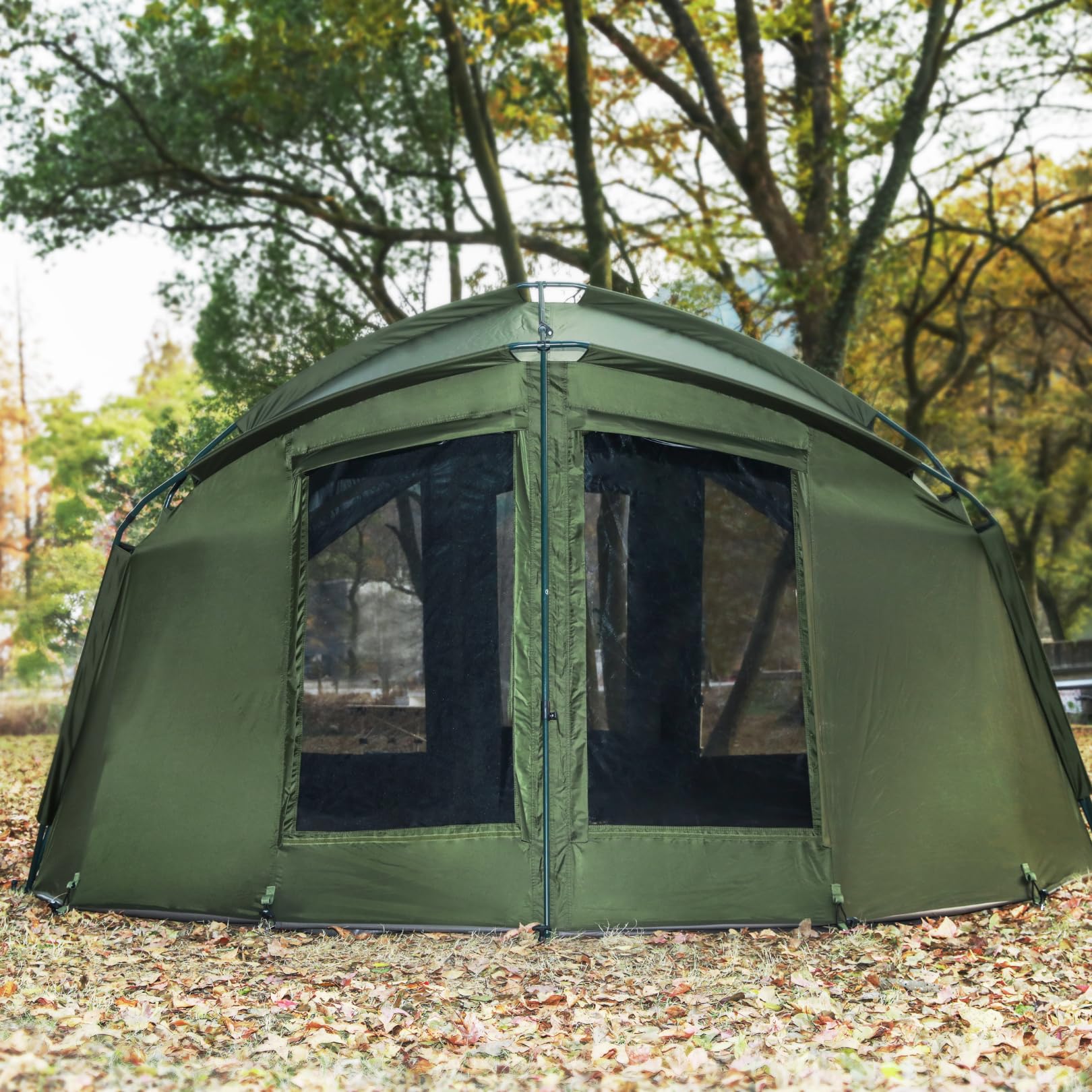 MK-Angelsport Fort Knox Air 4 Mann Angelzelt Dark Night 2.0 – wasserdichtes, abgedunkeltes Bivvy | Sturmresistentes, wasserdichtes Karpfenzelt mit dunkler Innenbeschichtung und Moskitonetzen
