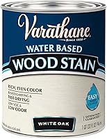 Varathane 384807 Water-Based White Oak Wood Stain Quart - Low Odor 1-Coat Coverage for Furniture Cabinets