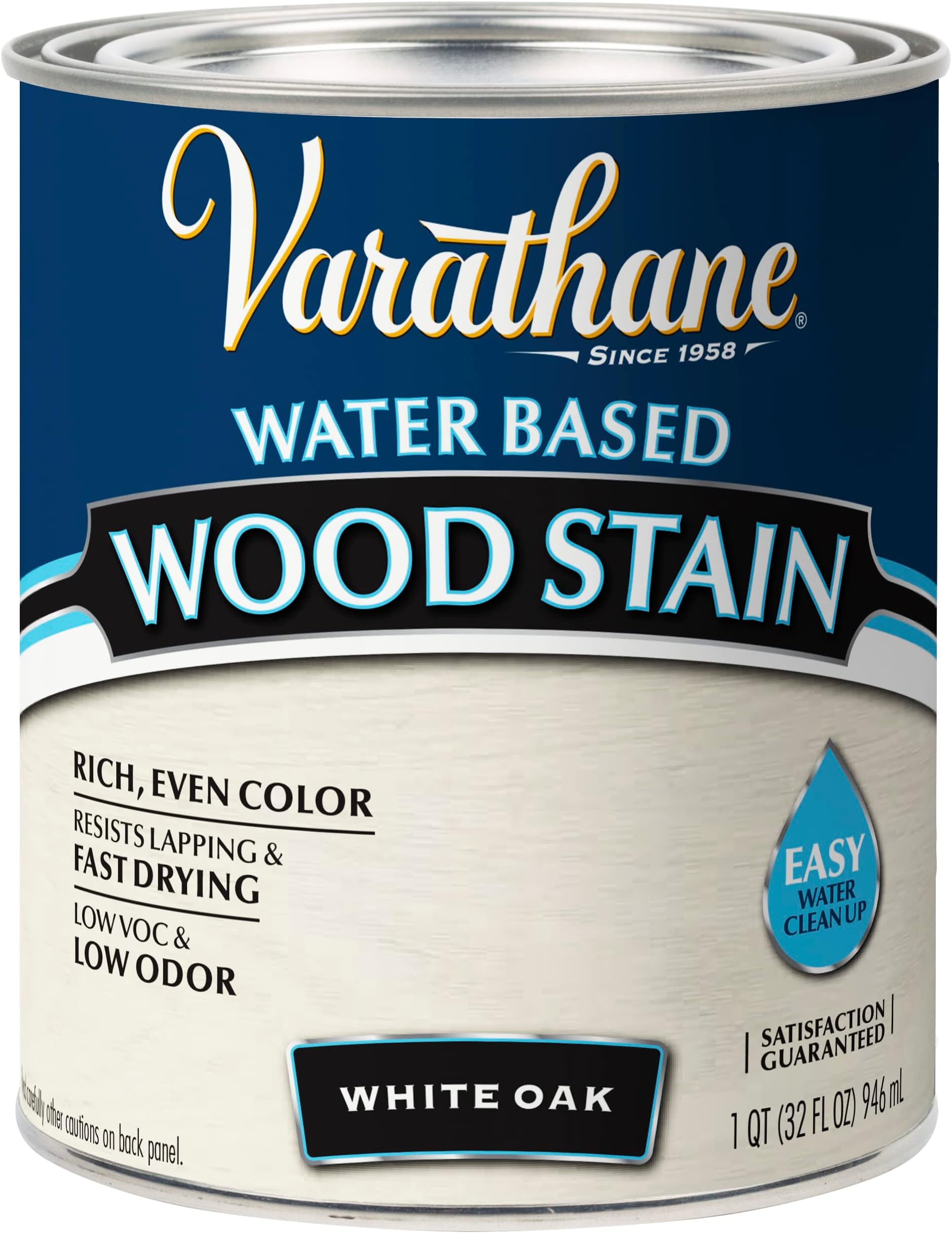 Varathane 384807 Water Based Wood Stain, Quart, White Oak