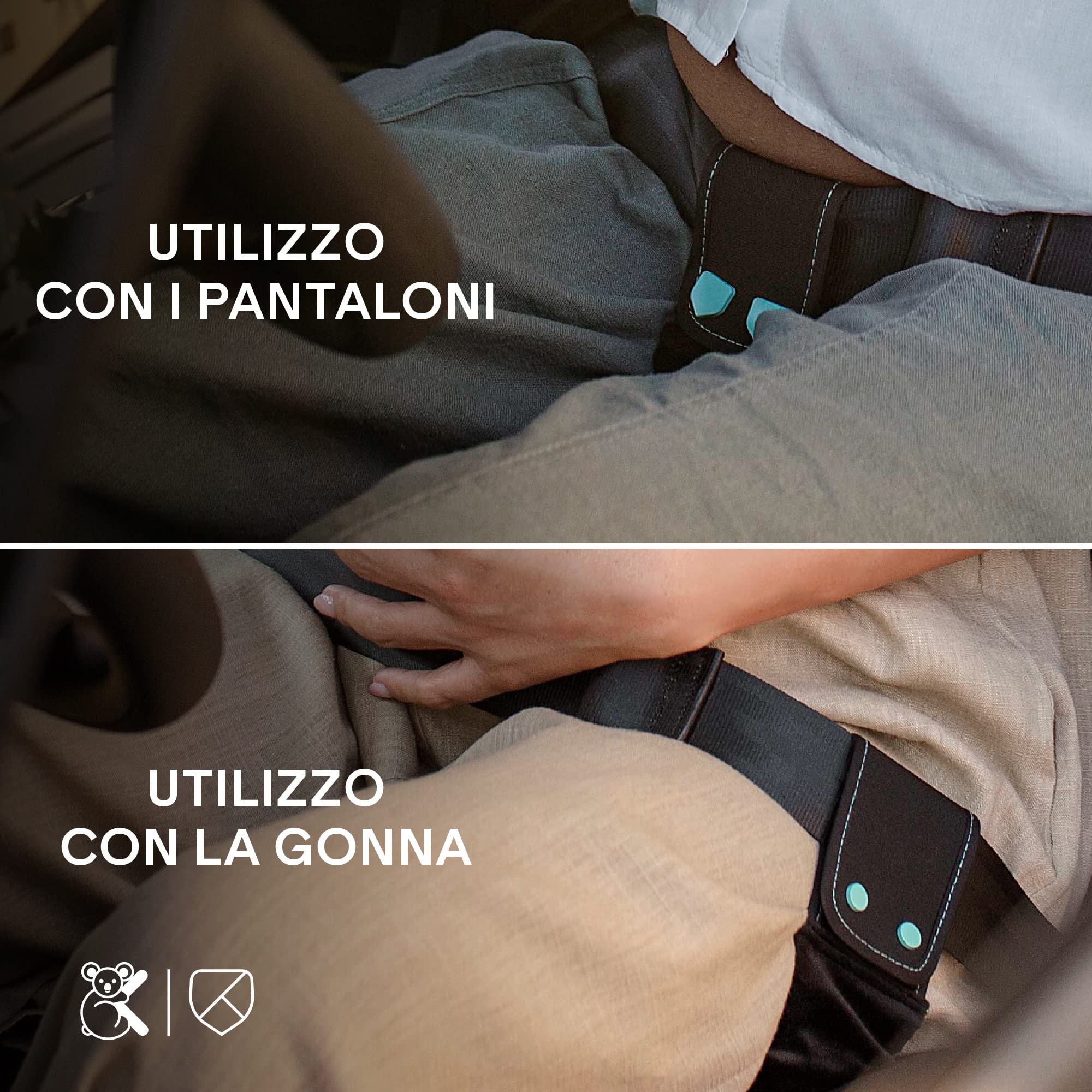 Koala Babycare - Cintura Sicurezza Gravidanza Comoda, Sicura e Testata ECE R16 – Cintura Gravidanza Auto Universale - Protegge Mamma e Bambino Evitando la Compressione del Pancione