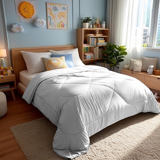 Deconovo Cooling Comforter – Double-Sided Cold Touch for Hot Sleepers & Night Sweats, Lightweight & Breathable, Oeko-TEX Certified, Machine Washable (Cold, Hang-Dry) – Grey, 90x90 Inch