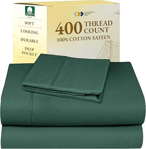 Vista 194 de Juego de sábanas de 400 hilos y 6 piezas, tamaño King, con 4 fundas de almohada, ropa de cama de 100 % algodón con tejido satinado, color azul 12