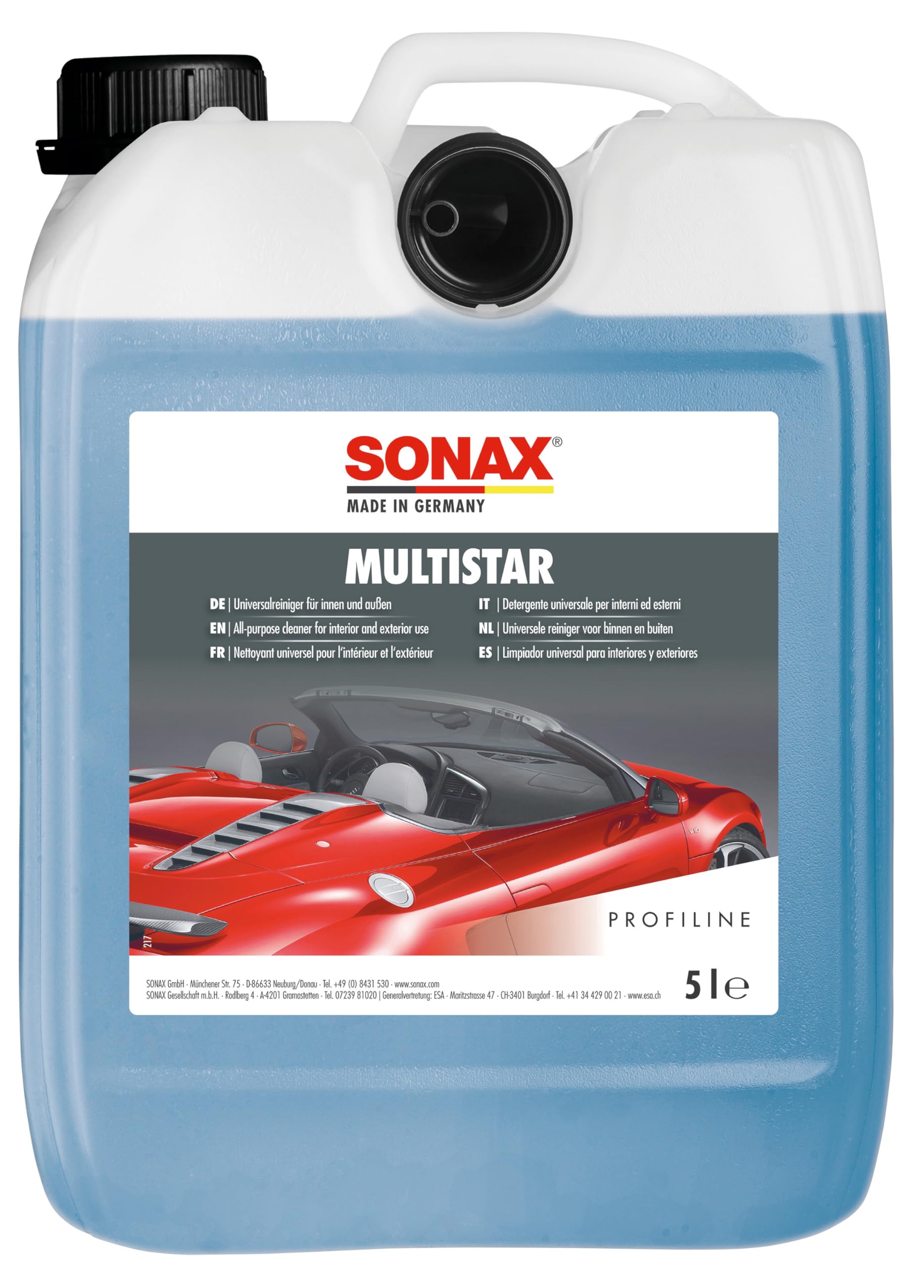 SONAX PROFILINE Multistar (5 litres) pré-nettoyage puissant intérieur et extérieur des véhicules | Réf: 06275050