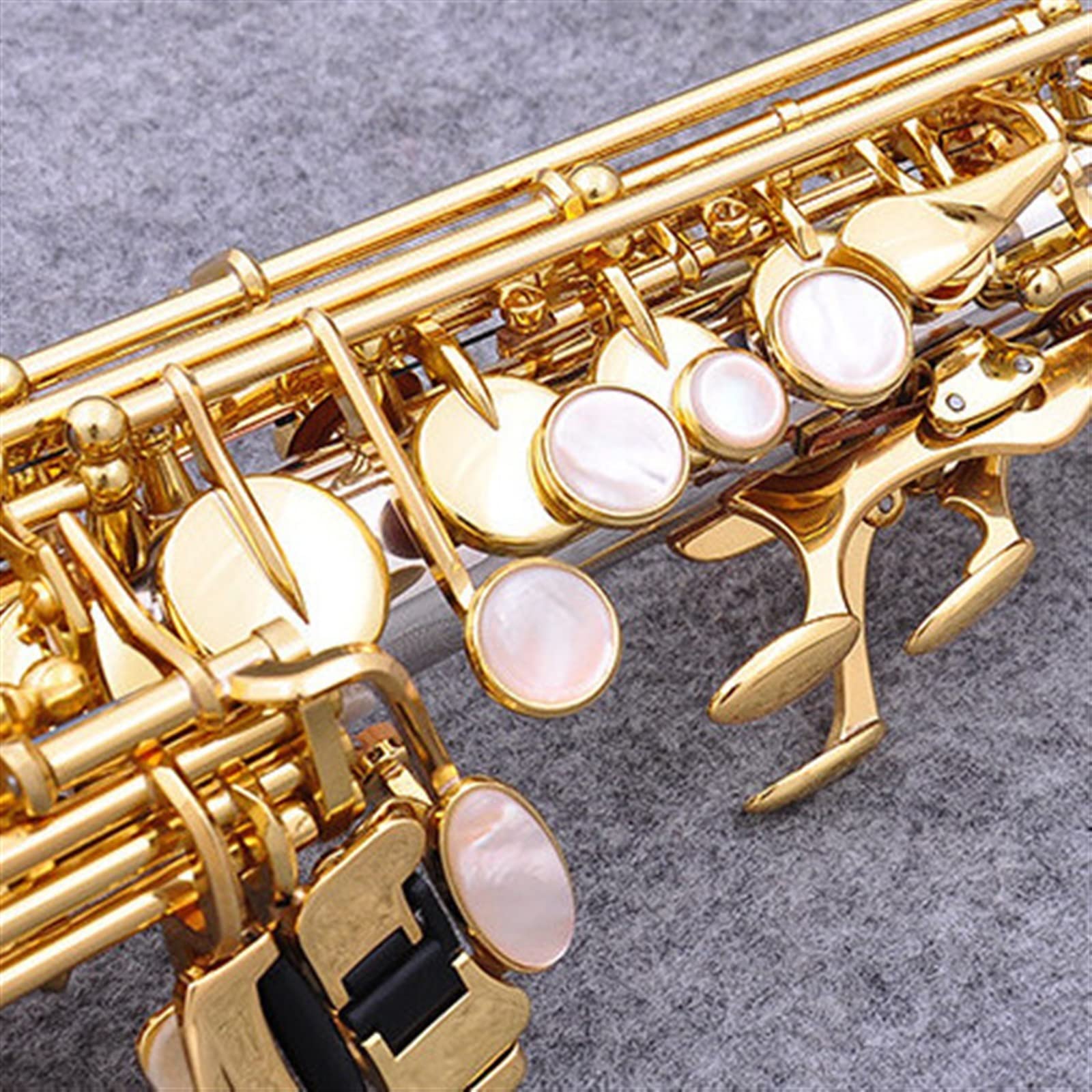 Saxofón Profesional Saxofón Níquel Plateado Oro Llave con Estuche Sax Boquilla Cañas Cuello Saxofón