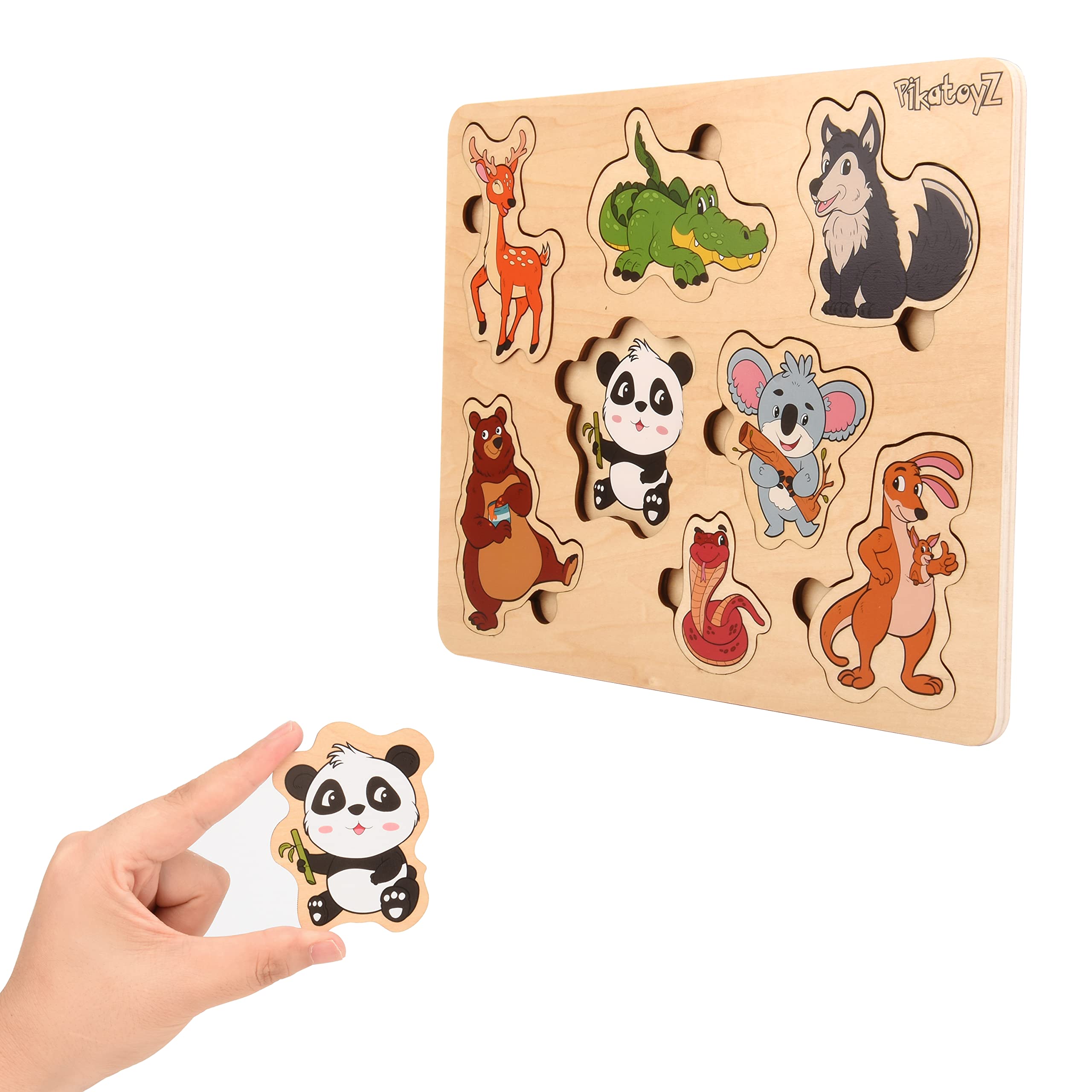 Puzzle Bambini 2 Anni – Giochi in Legno 1 Anno – Idea Regalo per Bimbo e Bimba per Natale o Compleanno – Gioco Montessori Educativo con Animali della Foresta