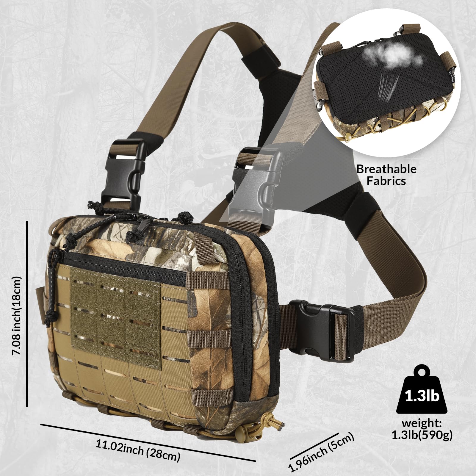Taktische Brusttasche mit verstellbarem Gurt für Outdoor-Aktivitäten