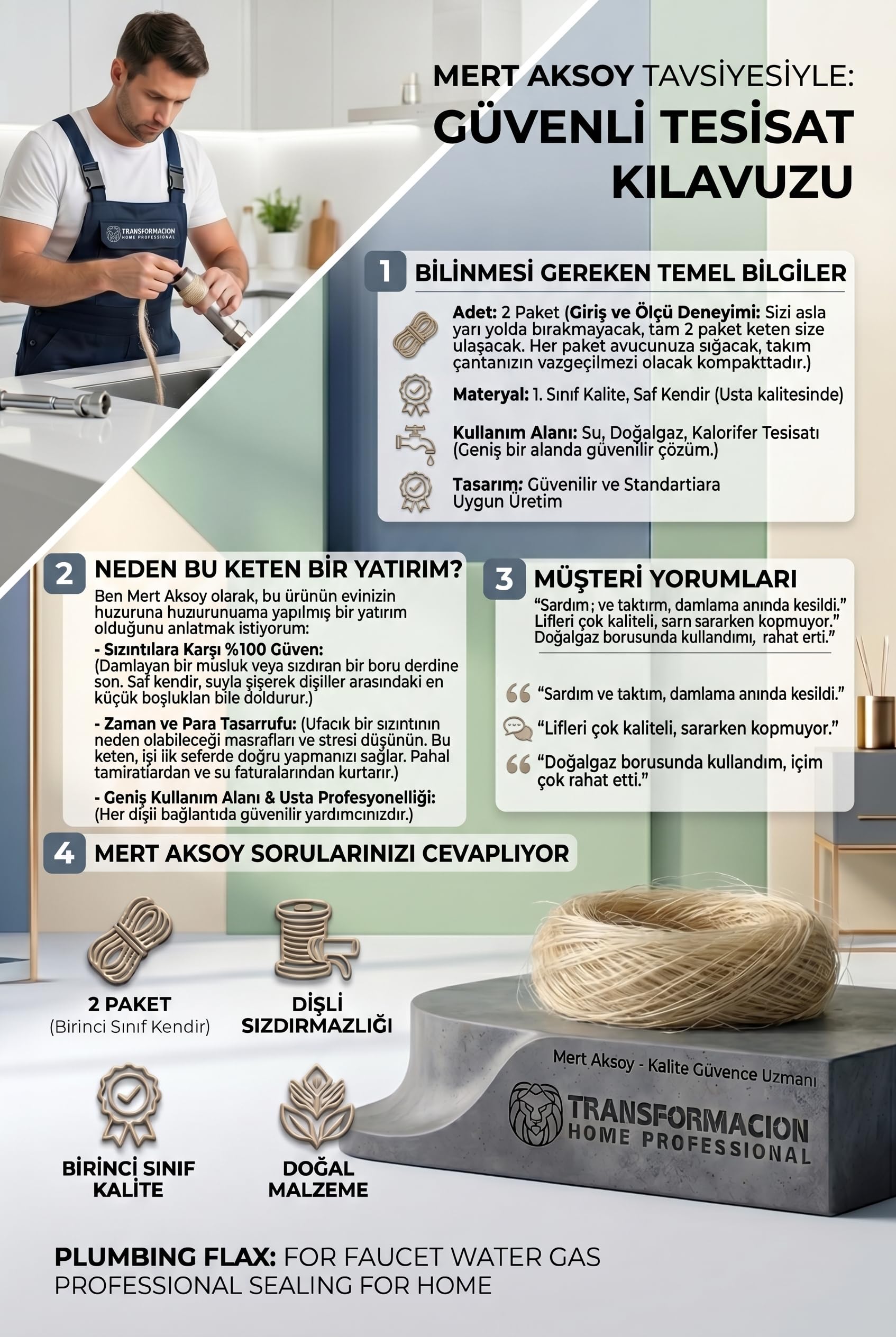 Transformacion Tesisat Keteni Musluk Su Doğalgaz 2 Paket, 720764