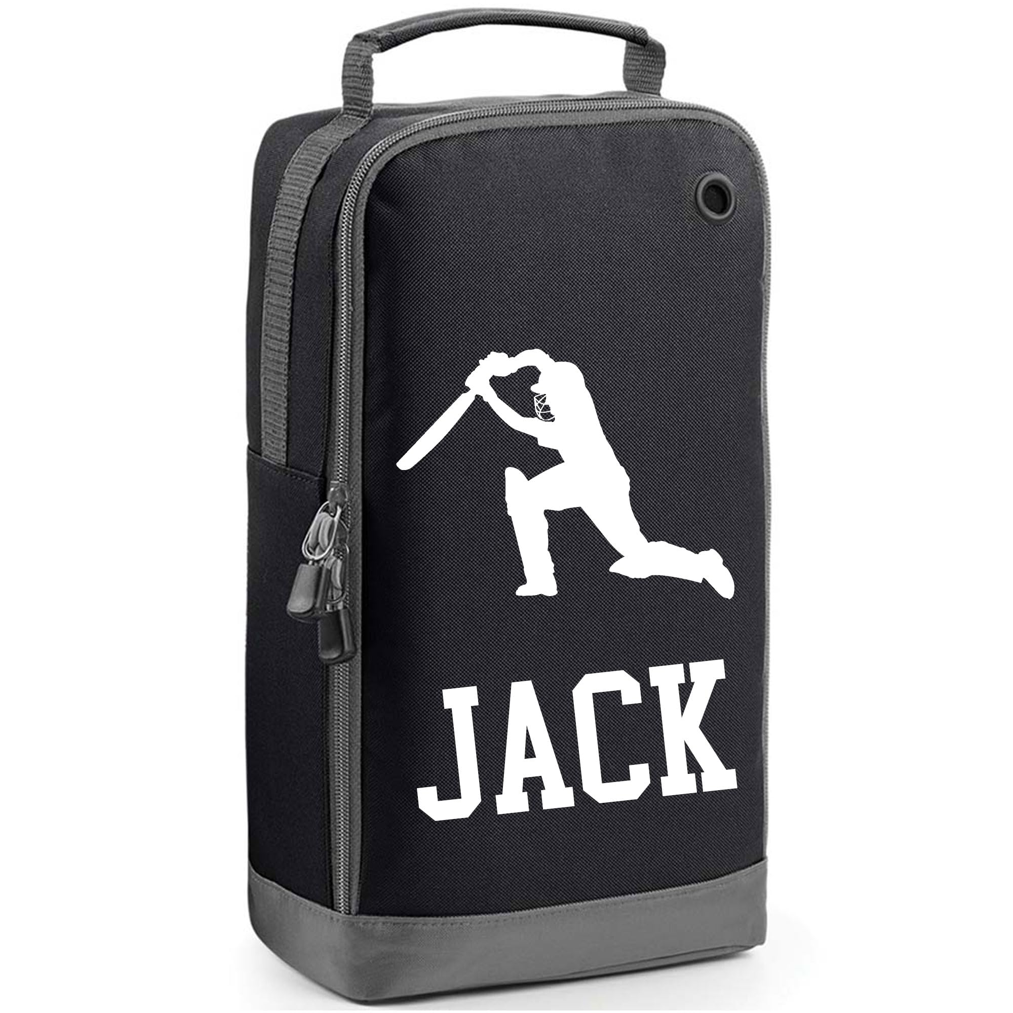 Personalised Cricket Boot Bag - Black Cricket Player Design Sports Bag Gift
