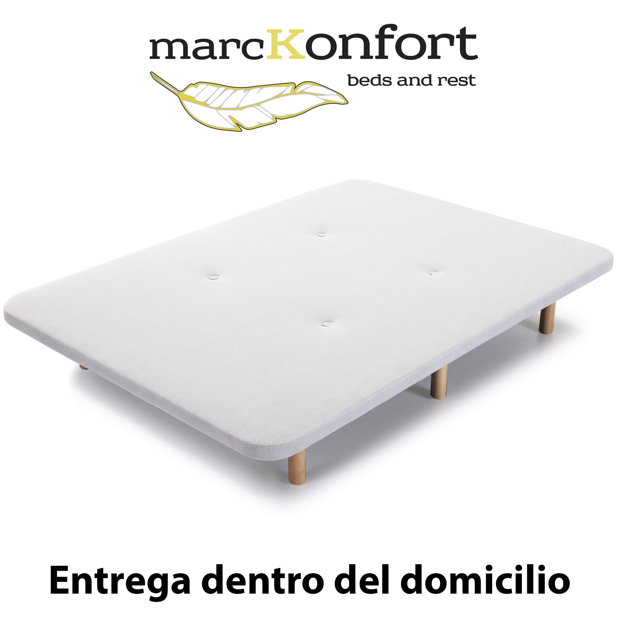 Pack 6 Patas cilíndricas de Madera Maciza para SOMIER o Base TAPIZADA con Rosca. Altura 25cm. Color Natural, Madera de Haya