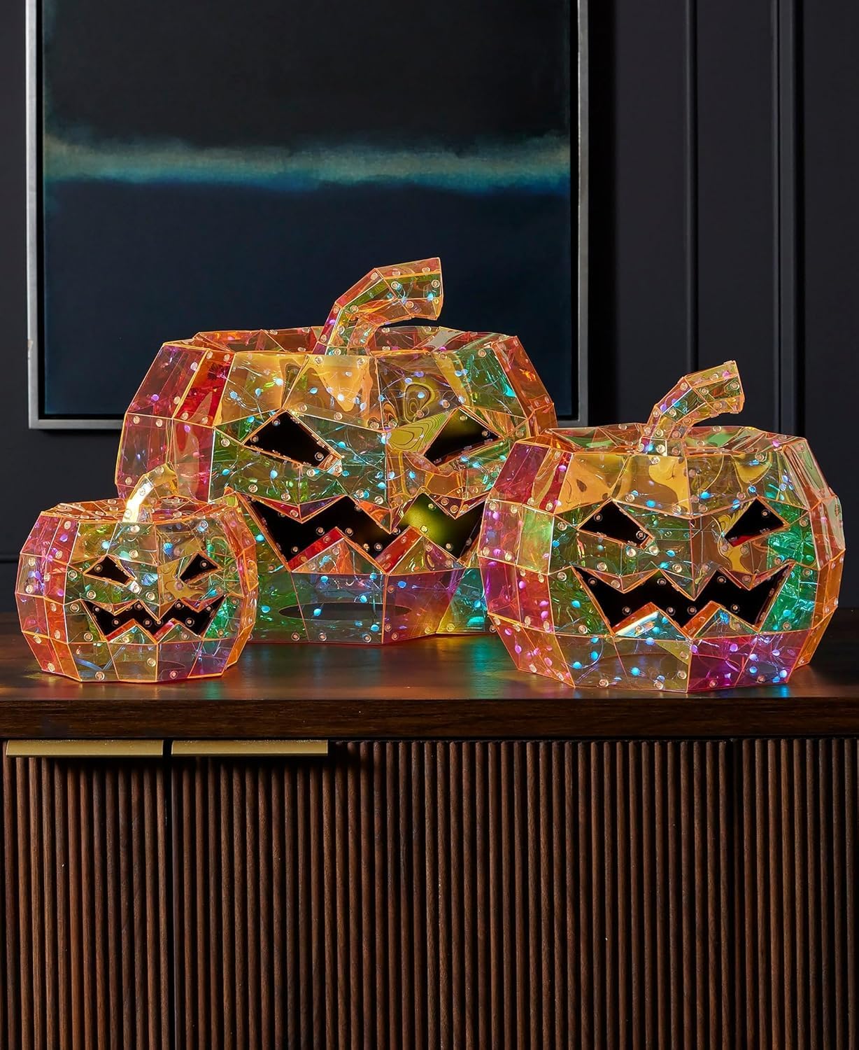 ハロウィン　Xマスにも　288g越えヒマラヤ産水晶の大振りskullハンドメイド YILCER Prismatic Iridescent Ghost Skull Pumpkin Decor, Halloween