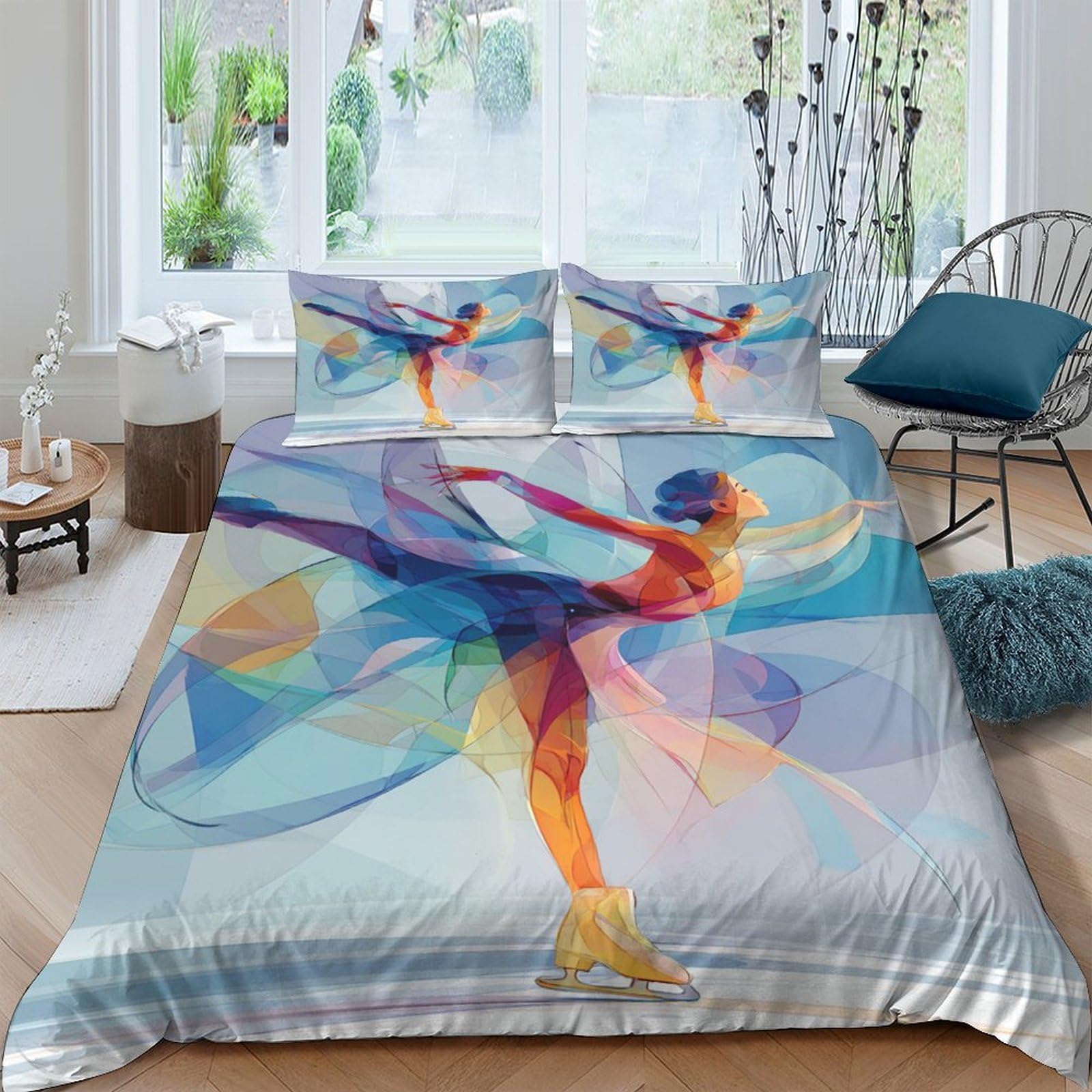 Ctjqhvkz Style-10 3D Printed Ballet Dancer Fitted Sheet Microfiber Artistic Colorful Abstract Bed Cover For Bedroom Dorm Mattress Protection Decor Single（135X200cm）