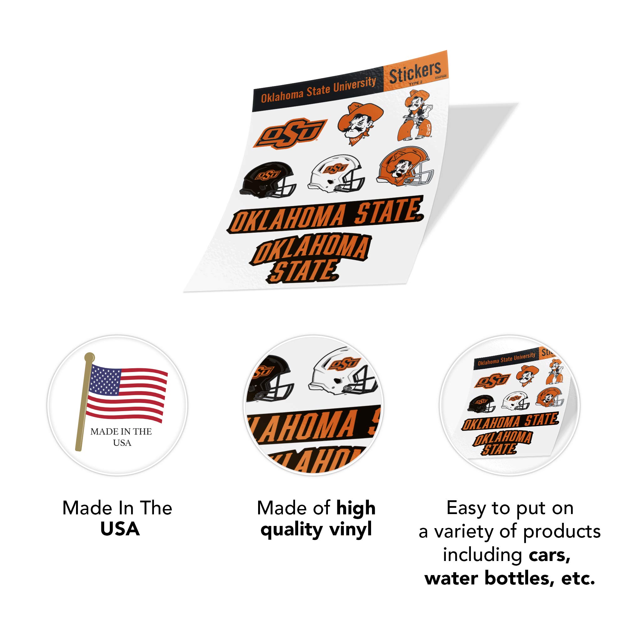 Desert Cactus Oklahoma State University OSU Cowboys Sticker - Vinyl Decal For Laptop, Car, Water Bottle (Type 5-1)