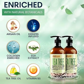 PURE NATURE Tea Tree Oil Shampoo and Conditioner Set and Tea Tree Oil Hair Mask
