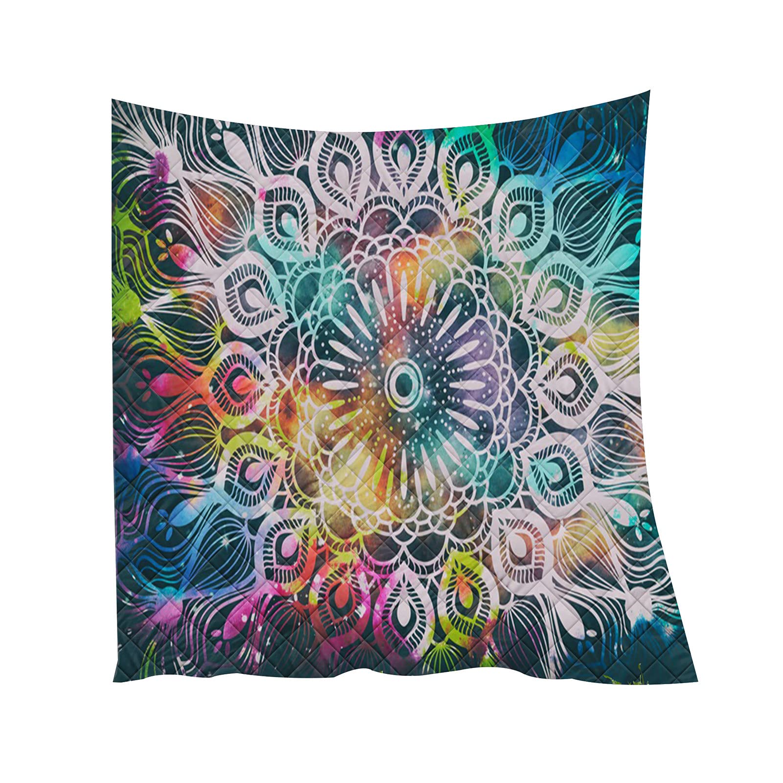 Colcha acolchada de verano mandala 3D cubrecama ligero de microfibra multicolor 180x200