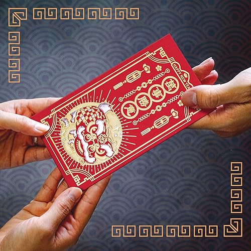 Miniatura 6 de Sobres rojos de Año Nuevo chino paquetes rojos chinos de 36 unidades Hong Bao con 2 diseños de lámina dorada sobres de dinero de regalo baile de león