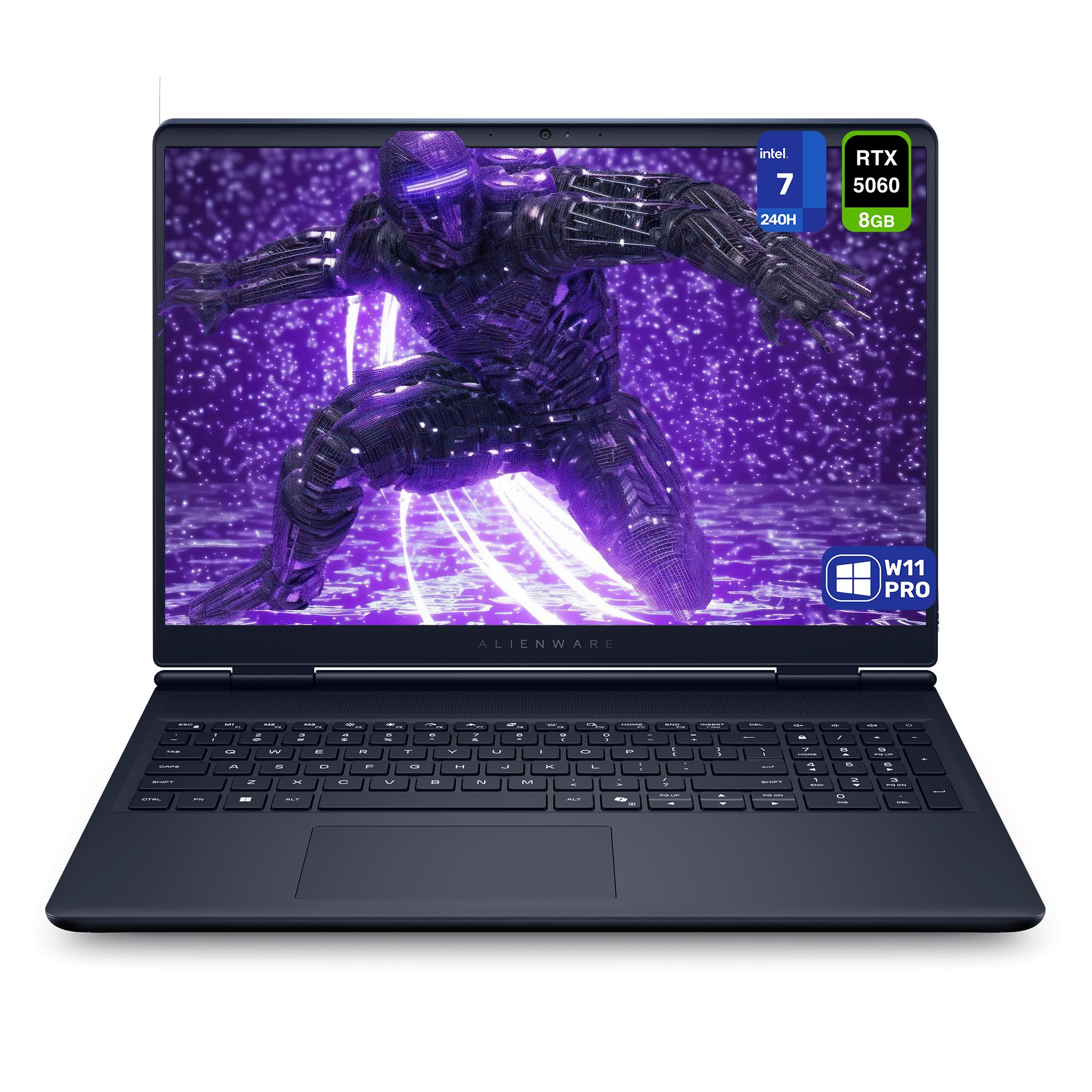 Alienware 16 Aurora Gaming Laptop, Intel 7-240H, 64 GB DDR5 RAM, 2 TB PCIe SSD, 16" WQXGA (2560x1600) 120Hz Display, Nvidia G-Force RTX 5060, Backlit Keyboard, W11 Pro, Blue