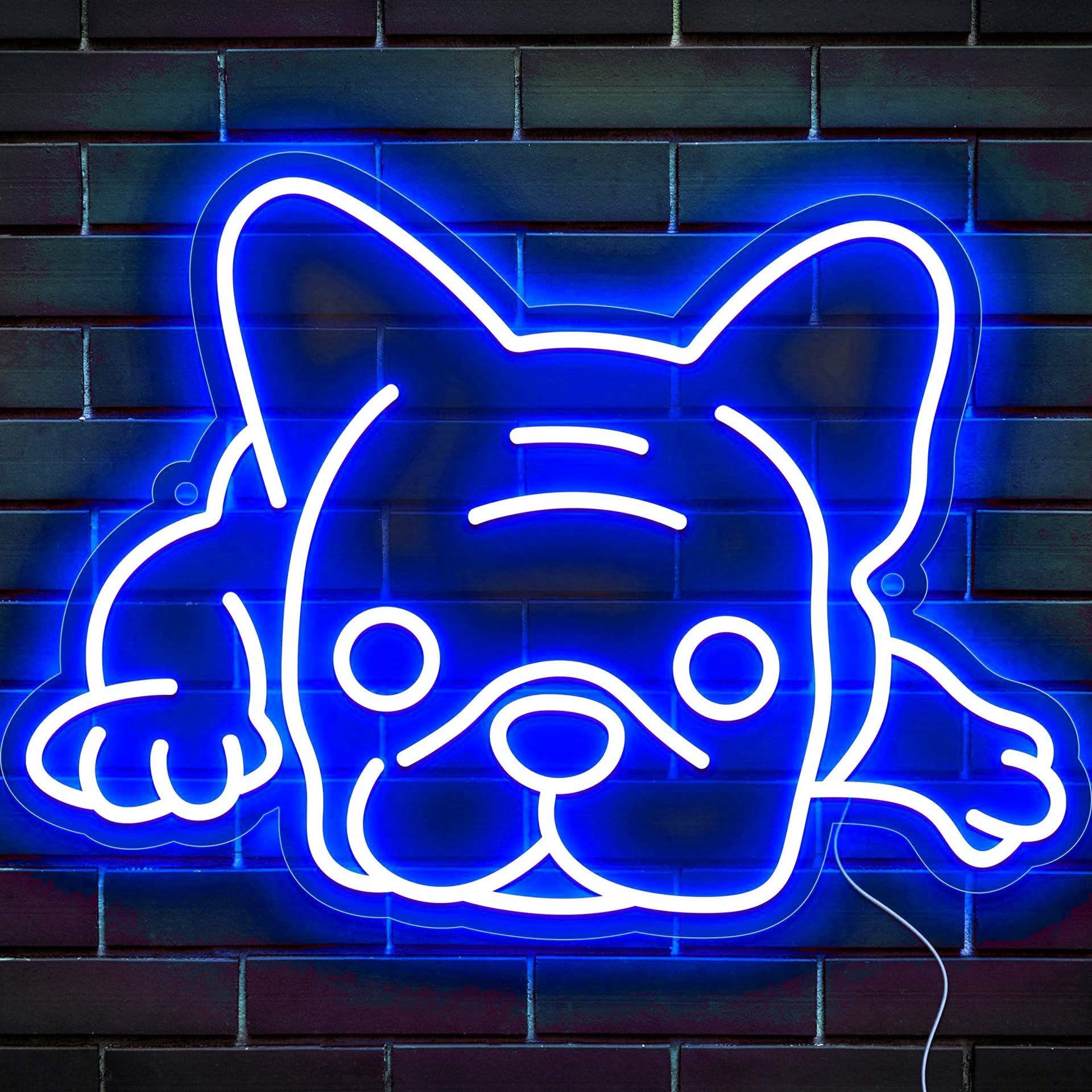 Neon Night Light,LED dog Neon Sign,Wall Decoration LED Neon lights,USB Operation Neon light,for Bedroom,Kid Room Pet Shop,Birthday Gifts for Dog Lovers (blue)