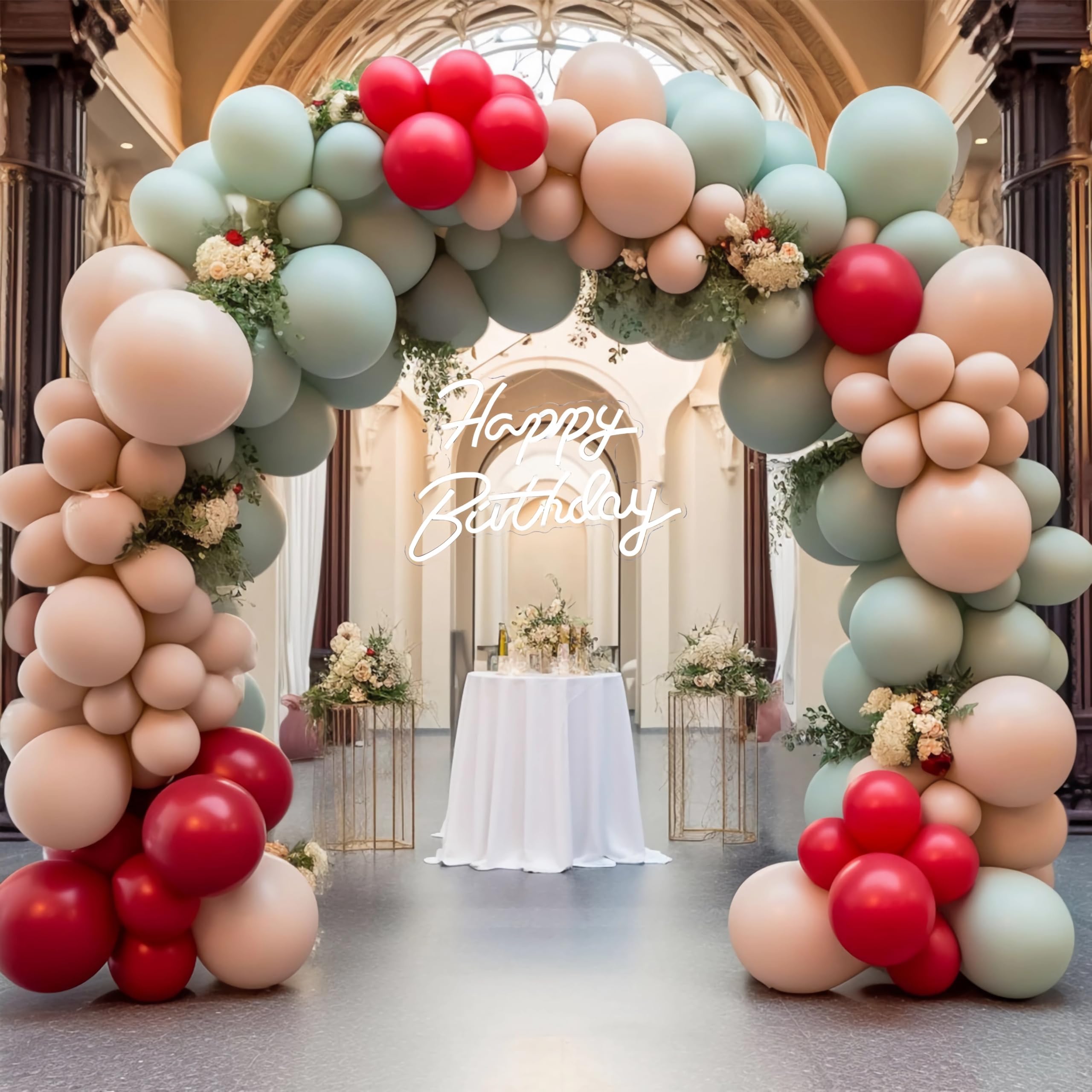Amazon.com: Spring Balloon Garland Arch Kit, 200Pcs Apricot Red Retro ...