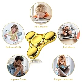 ATESSON Fidget Spinner Toy,Ultra Durable Stainless Steel Bearing High Speed 3-5 Min Precision Brass Metal Finger Spinner,EDC ADHD Stress Relief Anxiety Fidget Spinners for Kids & Adults