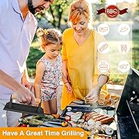 Vista 7 de Yoehka Prensa para parrilla de hierro fundido, 2 unidades, prensa resistente para tocino/hamburguesa/plancha/chef con mango de madera, bistec
