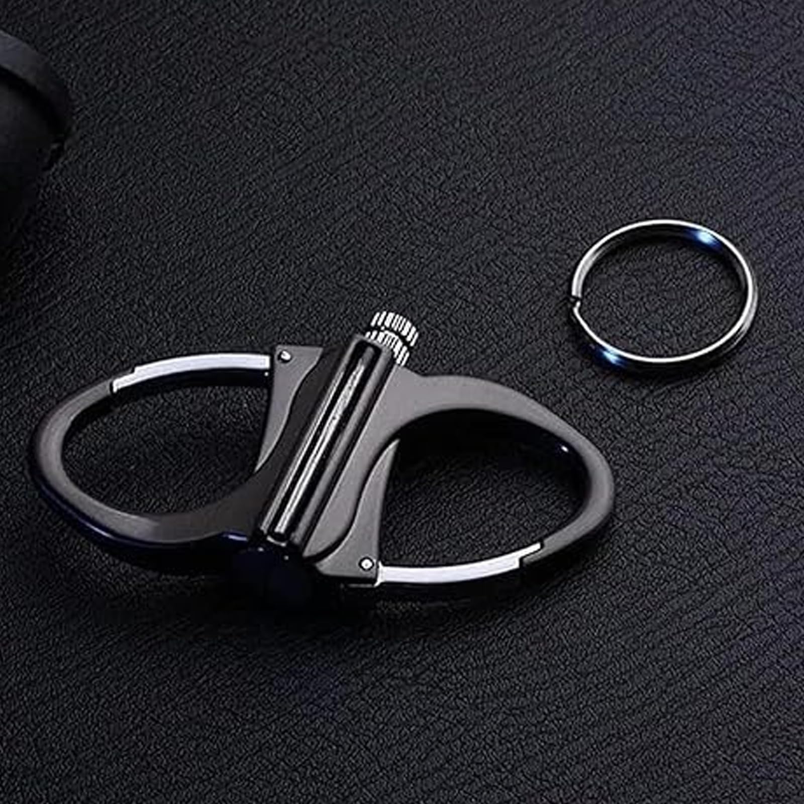Zapalniczka do kluczy, metalowe wodoodporne zapałki, permanentna zapalniczka Infinity z brelokiem, wielokrotnego użytku zapalniczki survivalowe, do użytku na zewnątrz, na kemping, czarna