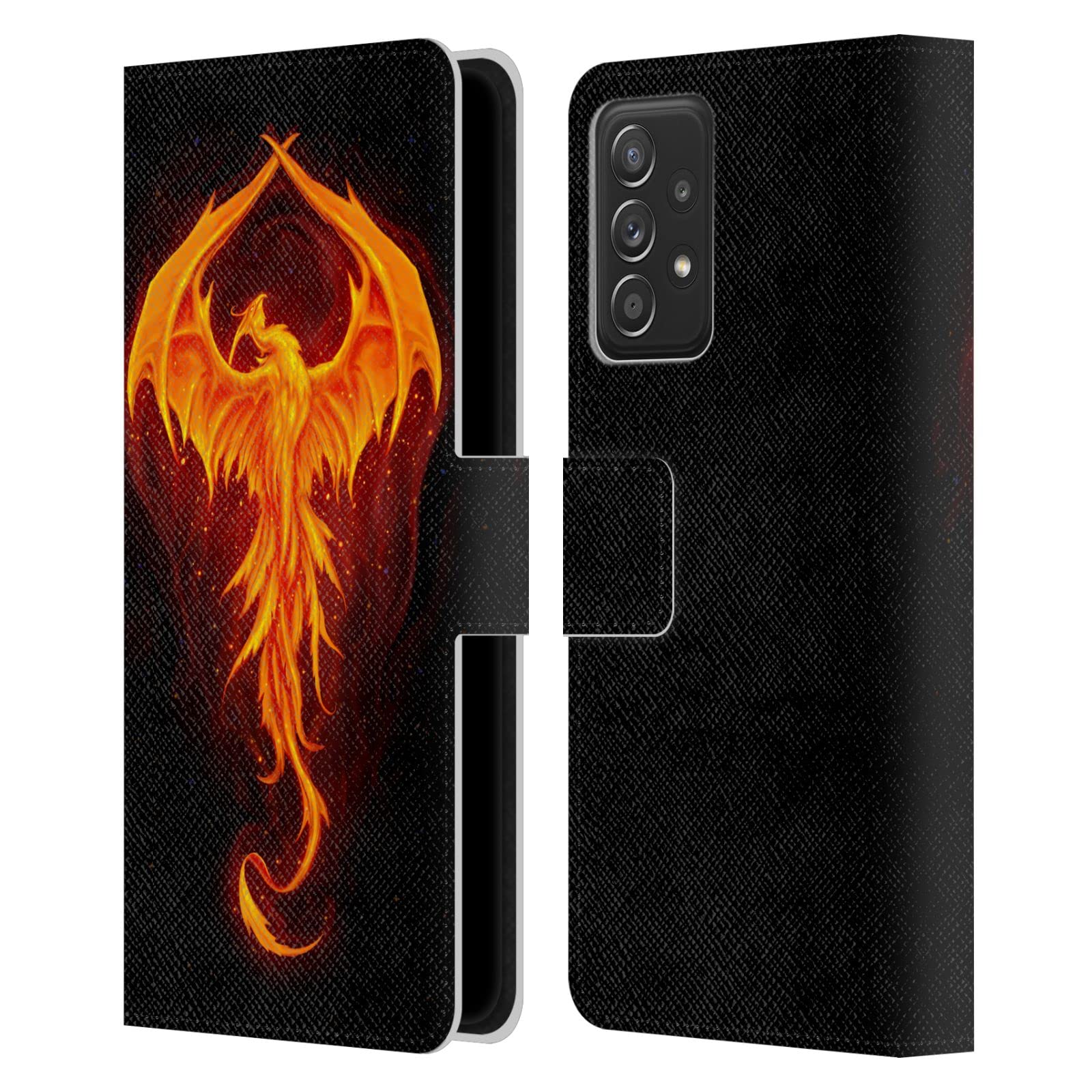 Head Case Designs Officially Licensed Christos Karapanos Dragon Phoenix Dark Hours Leather Book Wallet Case Cover Compatible With Samsung Galaxy A53 5G (2022)