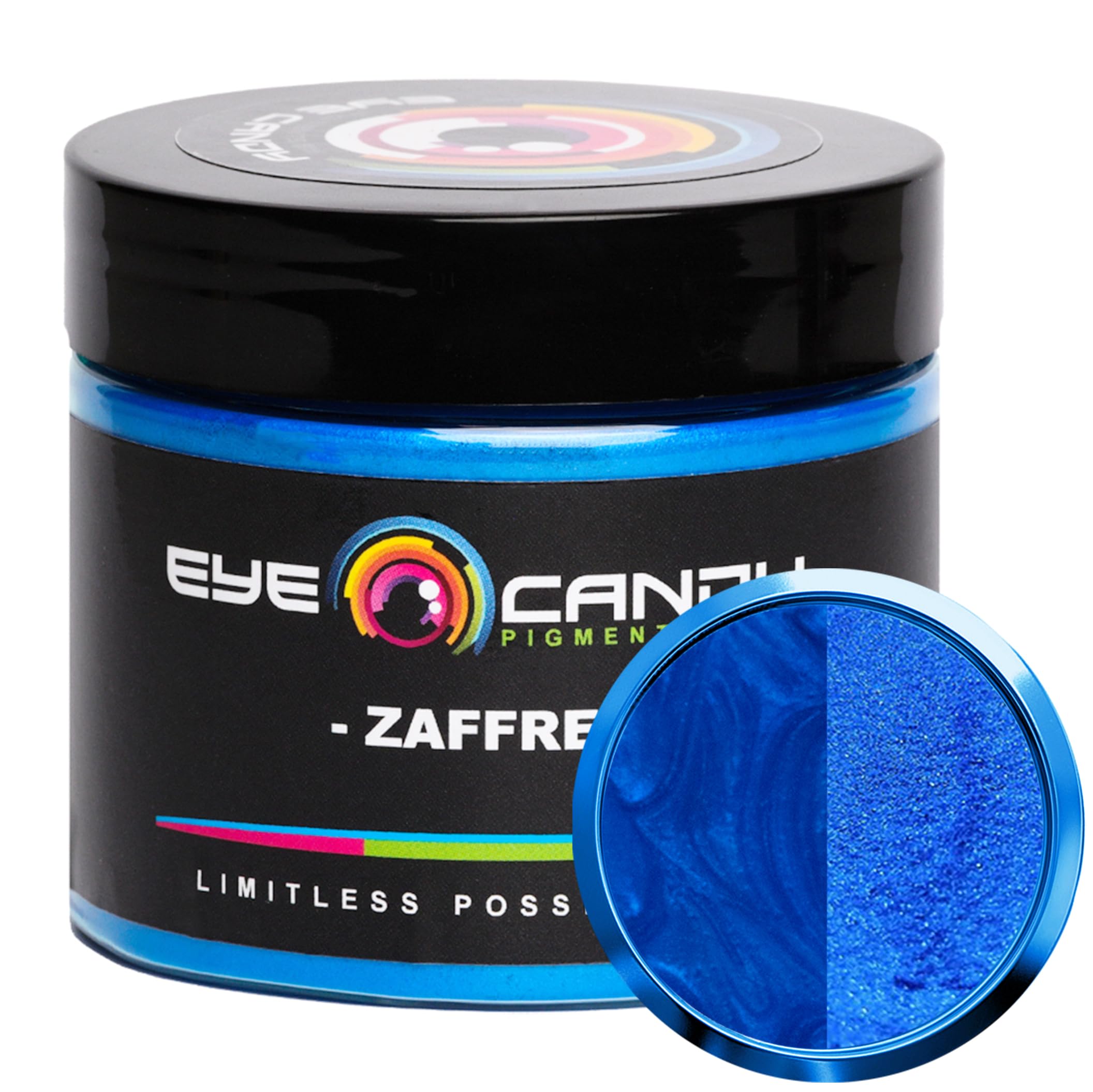 Eye Candy Pigments Premium Blue Mica Powder - Zaffre Blue (50gr) - for Epoxy, Resin, Soap, Paint, Woodworking, Acrylic Pouring, Bath Bombs, Fishing