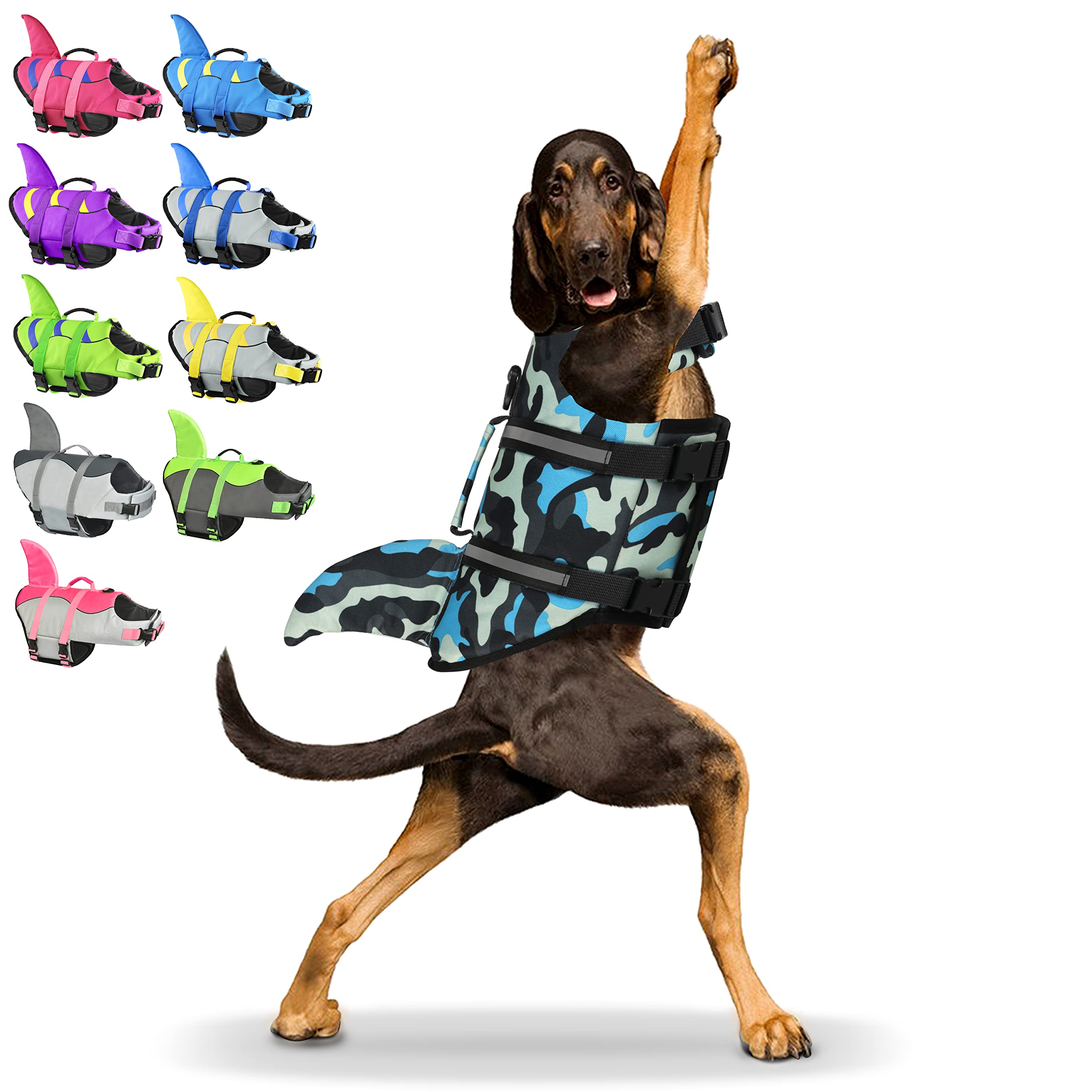 Gilet de sauvetage pour chien en nylon indéchirable Fragralley gilet de haute flottabilité