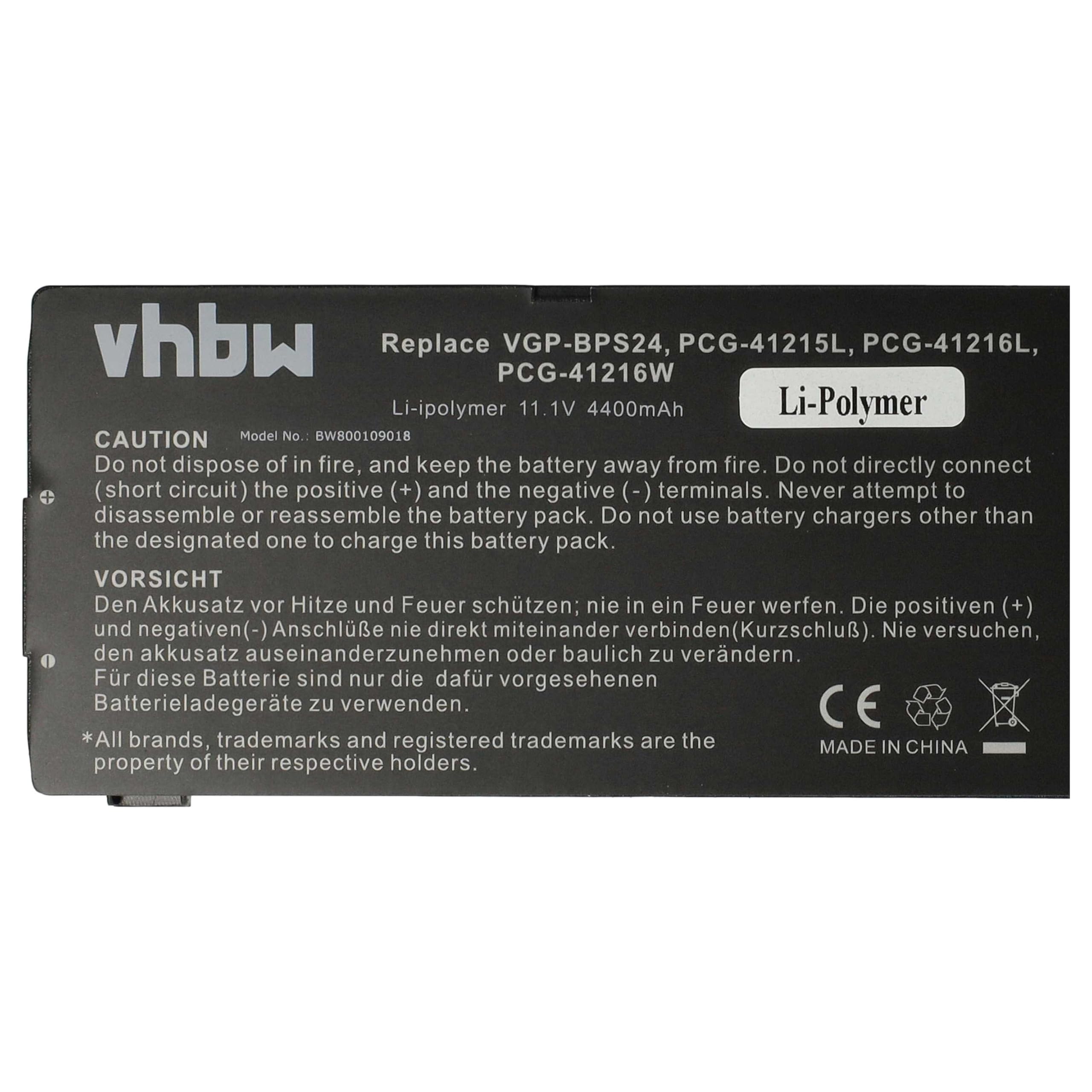 vhbw Bateria kompatybilna z Sony Vaio VPC-SB4X9E, VPC-SB4V9E, Notebook serii VPC-SB (4400 mAh, 11,1 V, Li-Ion) - Chip informacyjny