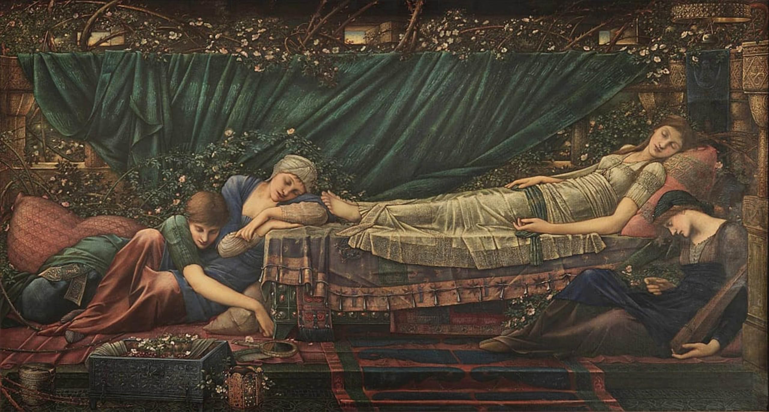 POSTERIIk Famous Modern Artwork Art Mural the Legend of Briar Rose the Sleeping Beauty by Edward Burne Jones Oil Paintings Pictures for Home Decor 60x90cm