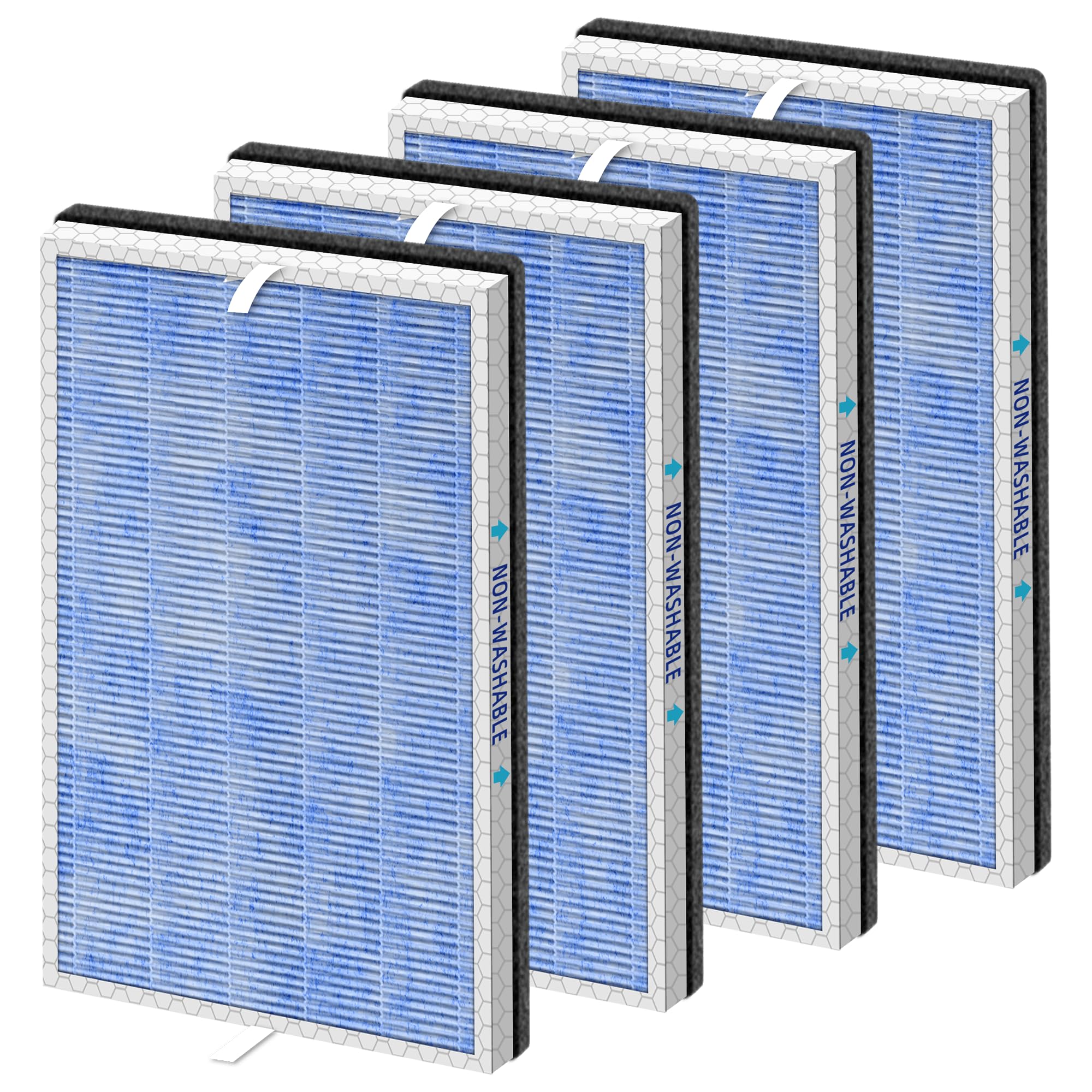 MSA3/MSA3S - Filtro HEPA de repuesto para soluciones de membrana MSA3 y MSA3S, filtro de aire 4 en 1 H13 True HEPA y filtro de carbón activado con tecnología OdallerPure, paquete de 4