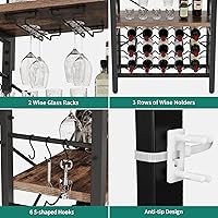 Vista 4 de YITAHOME Soporte de cocina para microondas con estante para vino, estante para vino, estantes de almacenamiento pequeños para botellas de licor