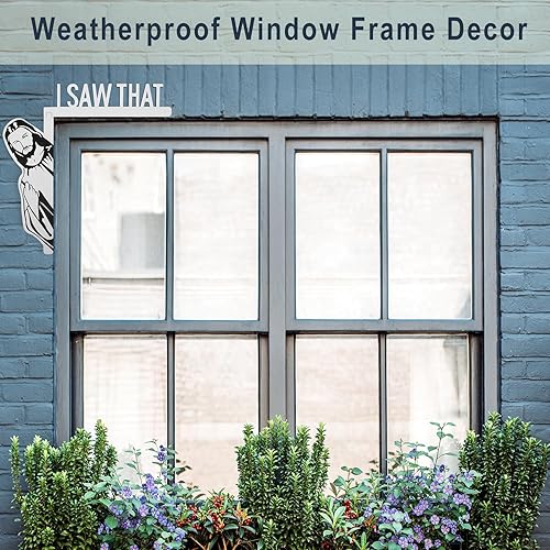 Miniatura 5 de Decoración creativa de esquina de puerta grande y mejorada, divertida decoración del hogar I Saw That Jesus Door Sitter Hanger Marco de madera