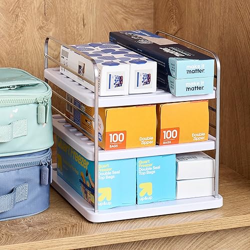 Miniatura 8 de YouCopia UpSpace - Organizador de caja de armario, estante ajustable de despensa de cocina para envoltura de plástico y almacenamiento de papel de