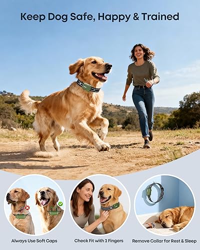 Miniatura 8 de Jugbow Collar de choque para perro, collar de entrenamiento para perros de 4500 pies con control remoto, IPX8 impermeable, collar eléctrico para