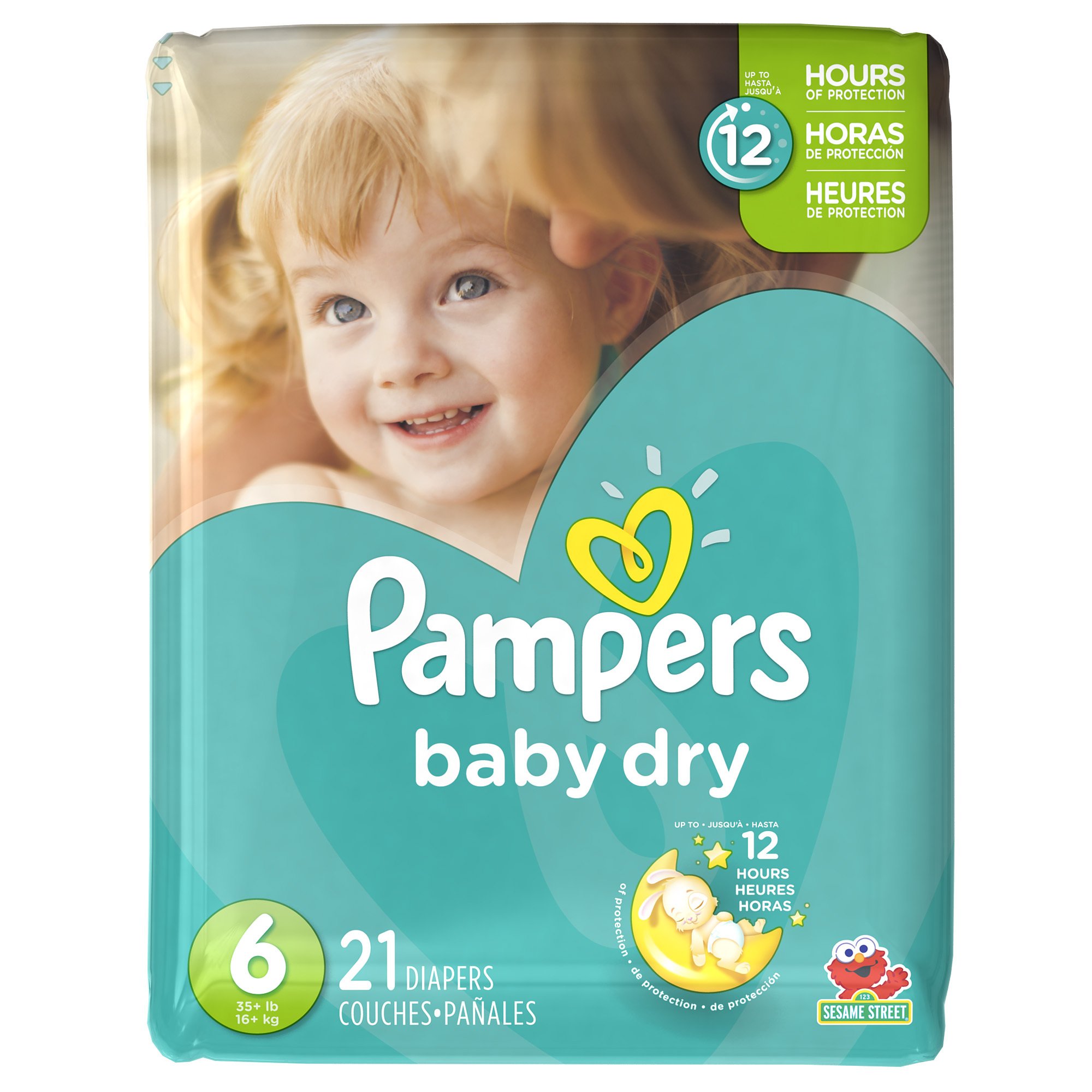 Pampers Baby Dry Diapers Size 6 Jumbo Pack 21 Count, (Pack of 4)