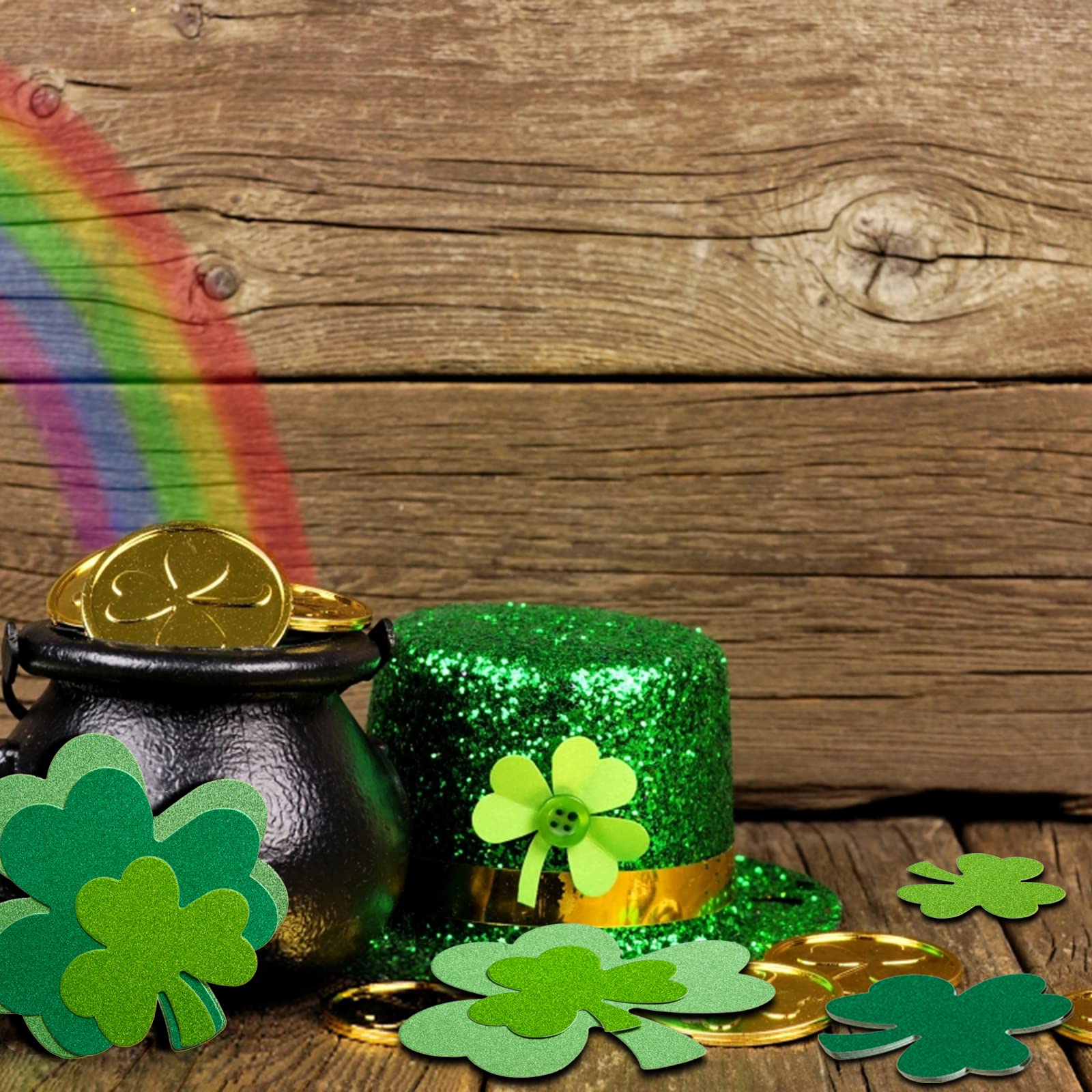 Amazon.com: 72 Pcs St. Patrick's Day Shamrock Cutouts Glitter