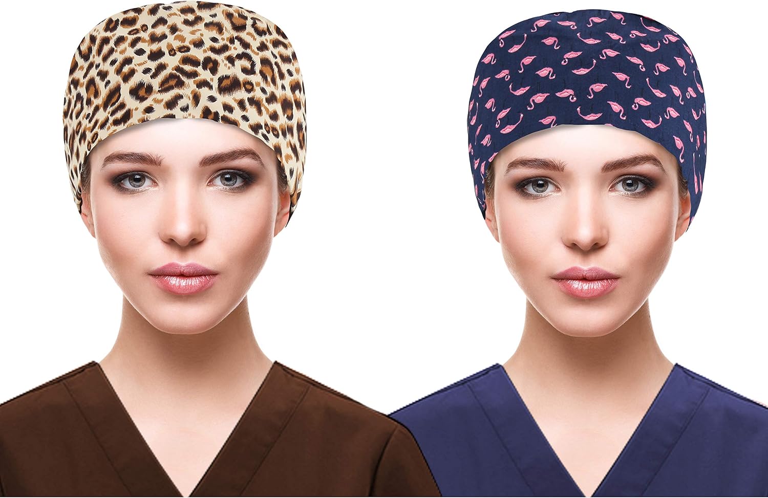 QBA Adjustable Working Cap with Button, Cotton Working Hat Sweatband, Elastic Bandage Tie Back Hats for Women & Men, One Size