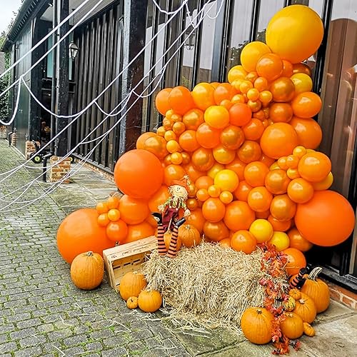 Miniatura 6 de PartyWoo Globos naranja mandarina, 127 globos naranja oscuro de diferentes tamaños, paquete de globos de 36 pulgadas, 18 pulgadas, 12 pulgadas, 10
