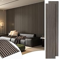 Art3d 2-Pack 108x12in Walnut Acoustic Wood Slat Panels - Soundproof 3D Fluted Panels for Wall & Ceiling, Living Room Bedroom Decor