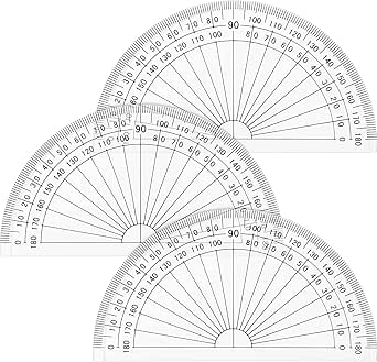 Amazon.co.jp: Math Protractor, Plastic Protractor, 180 Degree, 4 Inch ...